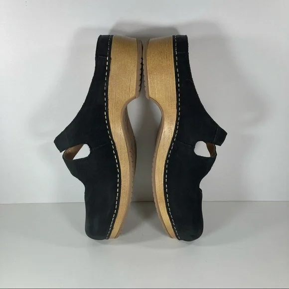 Dansko Britney Burnished Nubuck Black Leather Clogs Women’s Sz EU 42 US 11.5-12 - Picture 6 of 9